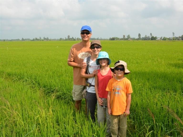 Making rice noodles in Vietnam