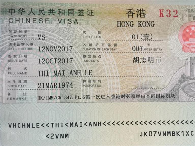 HỒ SƠ XIN VISA HONG KONG